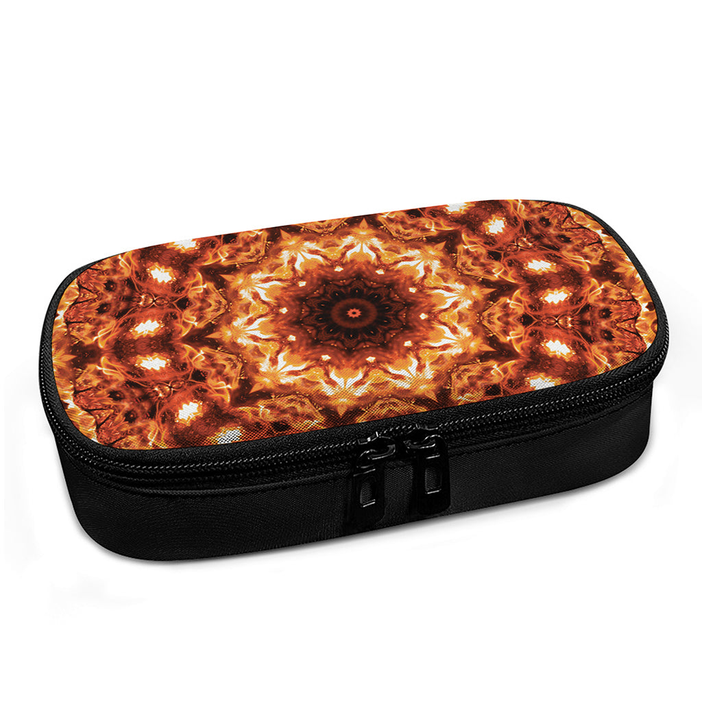 Orange Kaleidoscope Print Insulin Cooler Travel Case