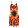 Orange Kaleidoscope Print Jersey Midi Cami Dress