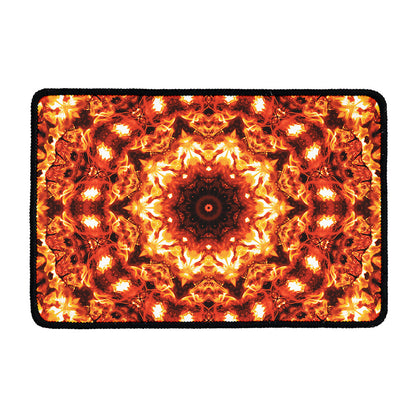 Orange Kaleidoscope Print Kitchen Mat
