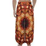 Orange Kaleidoscope Print Lantern Pants