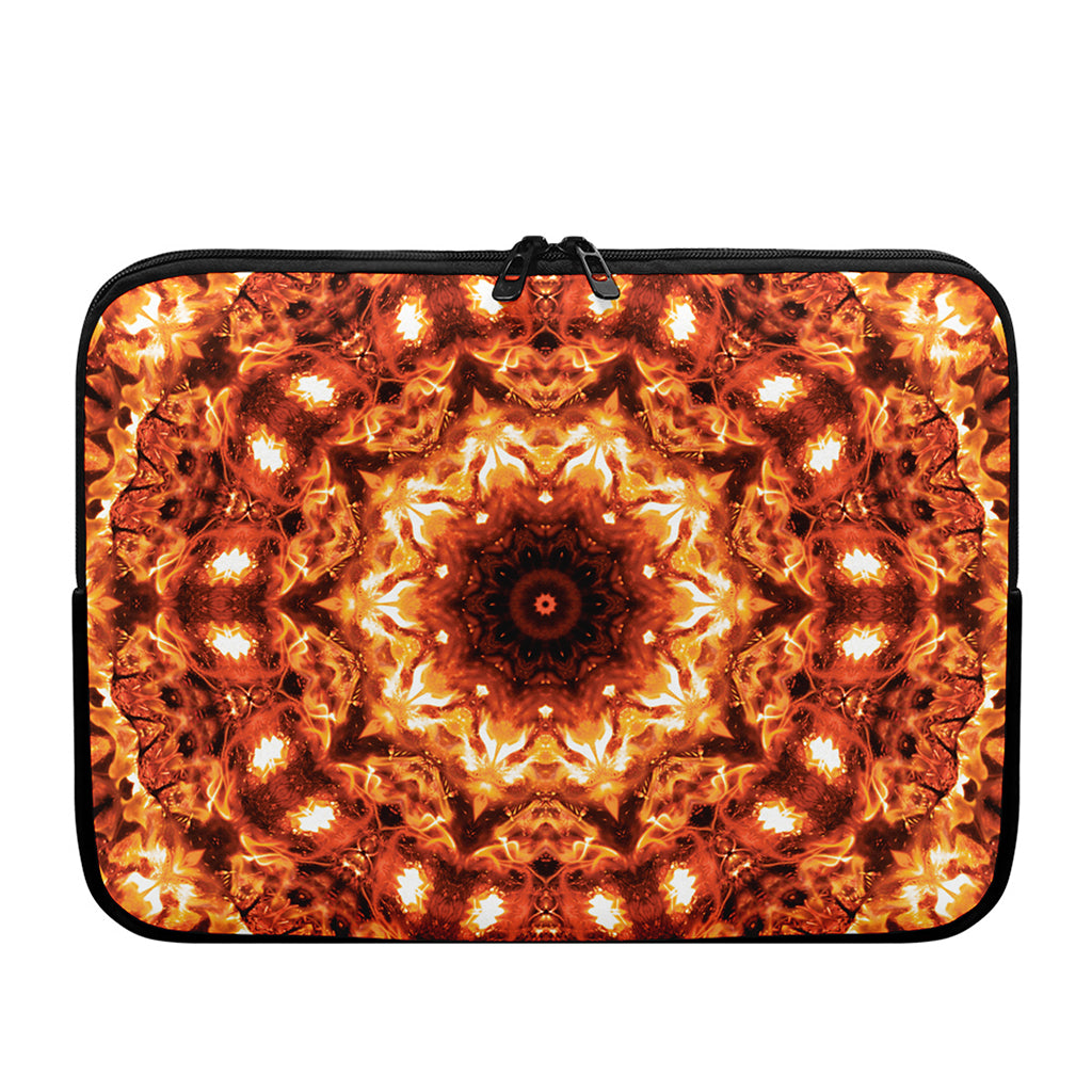 Orange Kaleidoscope Print Laptop Sleeve