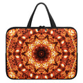 Orange Kaleidoscope Print Laptop Sleeve With Handle