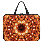 Orange Kaleidoscope Print Laptop Sleeve With Handle