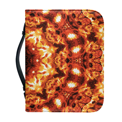 Orange Kaleidoscope Print Leather Bible Cover