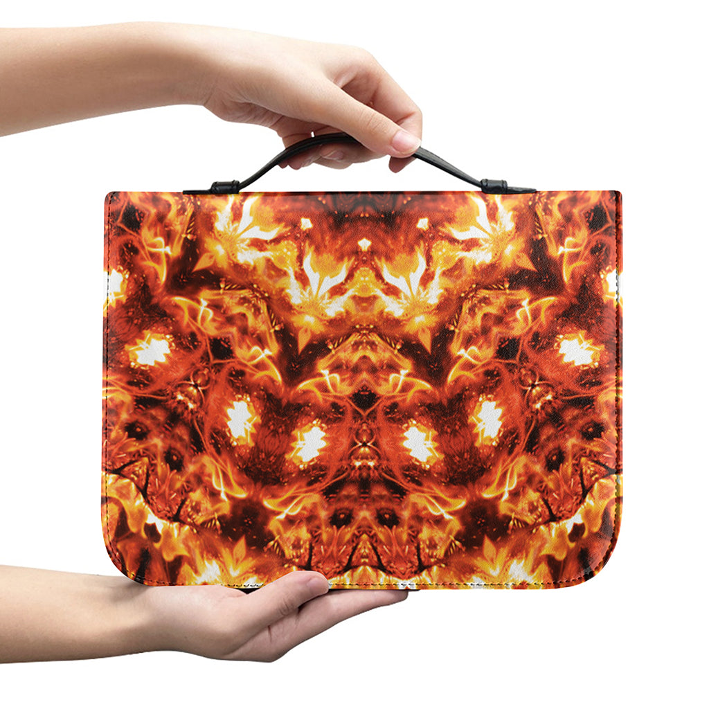 Orange Kaleidoscope Print Leather Bible Cover