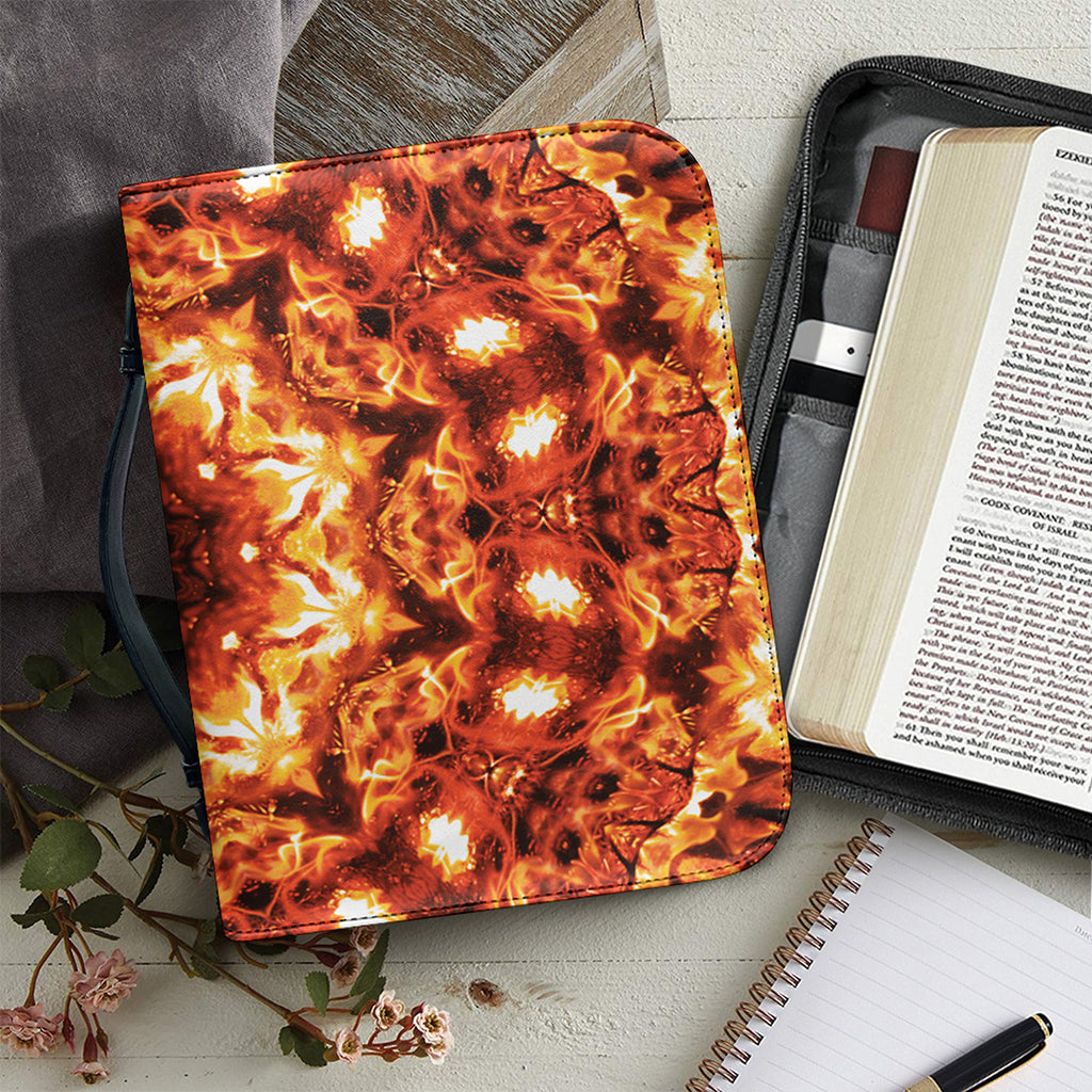 Orange Kaleidoscope Print Leather Bible Cover