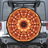 Orange Kaleidoscope Print Leather Spare Tire Cover