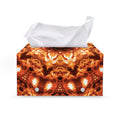 Orange Kaleidoscope Print Leather Tissue Box Cover