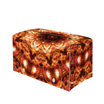 Orange Kaleidoscope Print Leather Tissue Box Cover