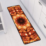 Orange Kaleidoscope Print Long Kitchen Mat