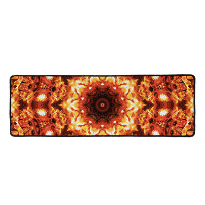 Orange Kaleidoscope Print Long Kitchen Mat