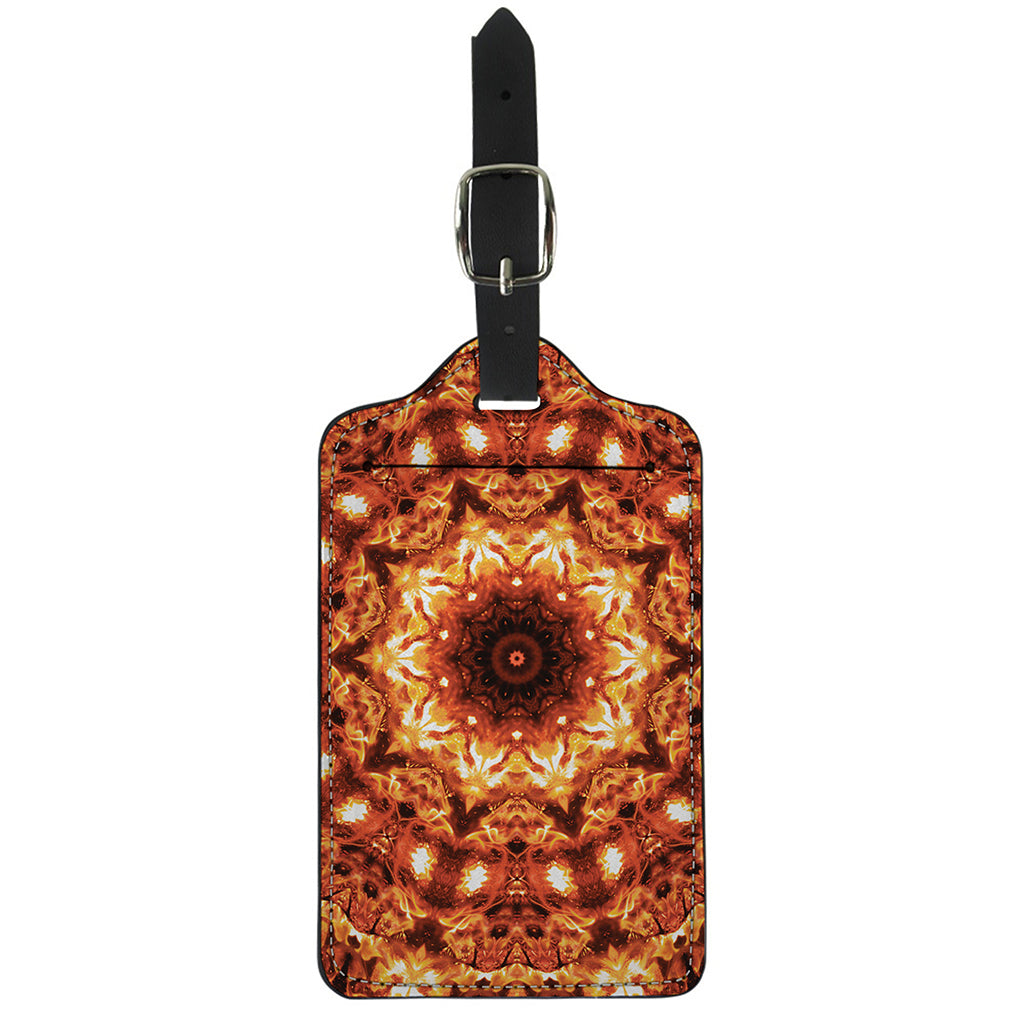 Orange Kaleidoscope Print Luggage Tag