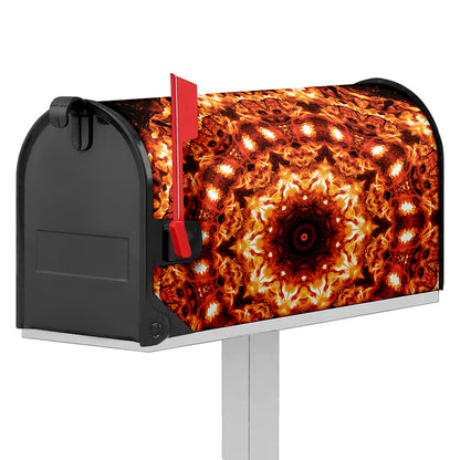 Orange Kaleidoscope Print Mailbox Cover