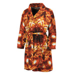 Orange Kaleidoscope Print Men's Bathrobe