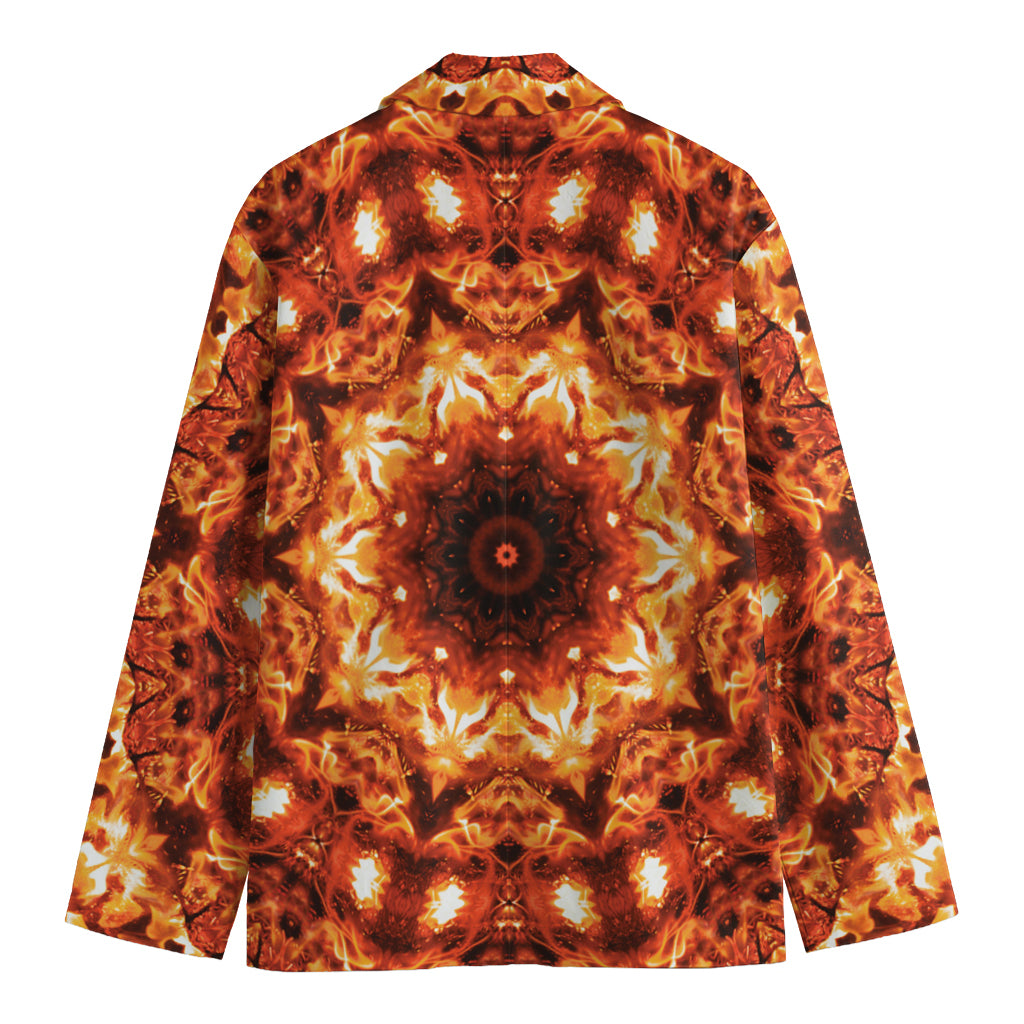 Orange Kaleidoscope Print Men's Blazer