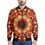 Orange Kaleidoscope Print Men's Bomber Jacket