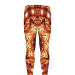 Orange Kaleidoscope Print Men's leggings