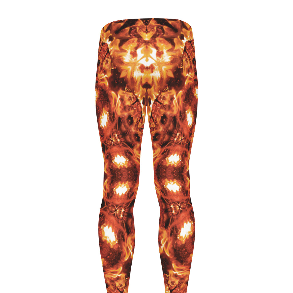 Orange Kaleidoscope Print Men's leggings