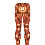 Orange Kaleidoscope Print Men's leggings