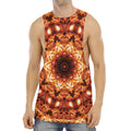 Orange Kaleidoscope Print Men's Muscle Tank Top