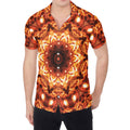 Orange Kaleidoscope Print Men's Shirt