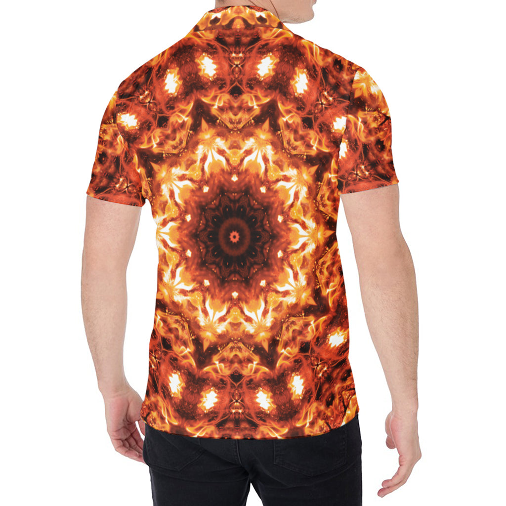 Orange Kaleidoscope Print Men's Shirt