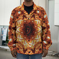 Orange Kaleidoscope Print Men's Shirt Jacket