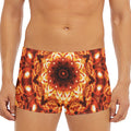 Orange Kaleidoscope Print Men's Short Boxer Briefs