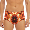 Orange Kaleidoscope Print Men's Triangle Swim Briefs