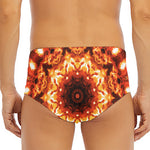 Orange Kaleidoscope Print Men's Triangle Swim Briefs