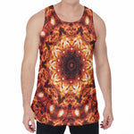 Orange Kaleidoscope Print Men's Velvet Tank Top
