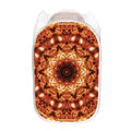 Orange Kaleidoscope Print Mesh Laundry Hamper