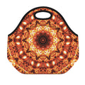 Orange Kaleidoscope Print Neoprene Lunch Bag