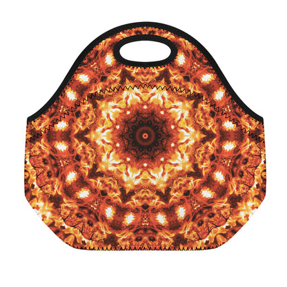 Orange Kaleidoscope Print Neoprene Lunch Bag