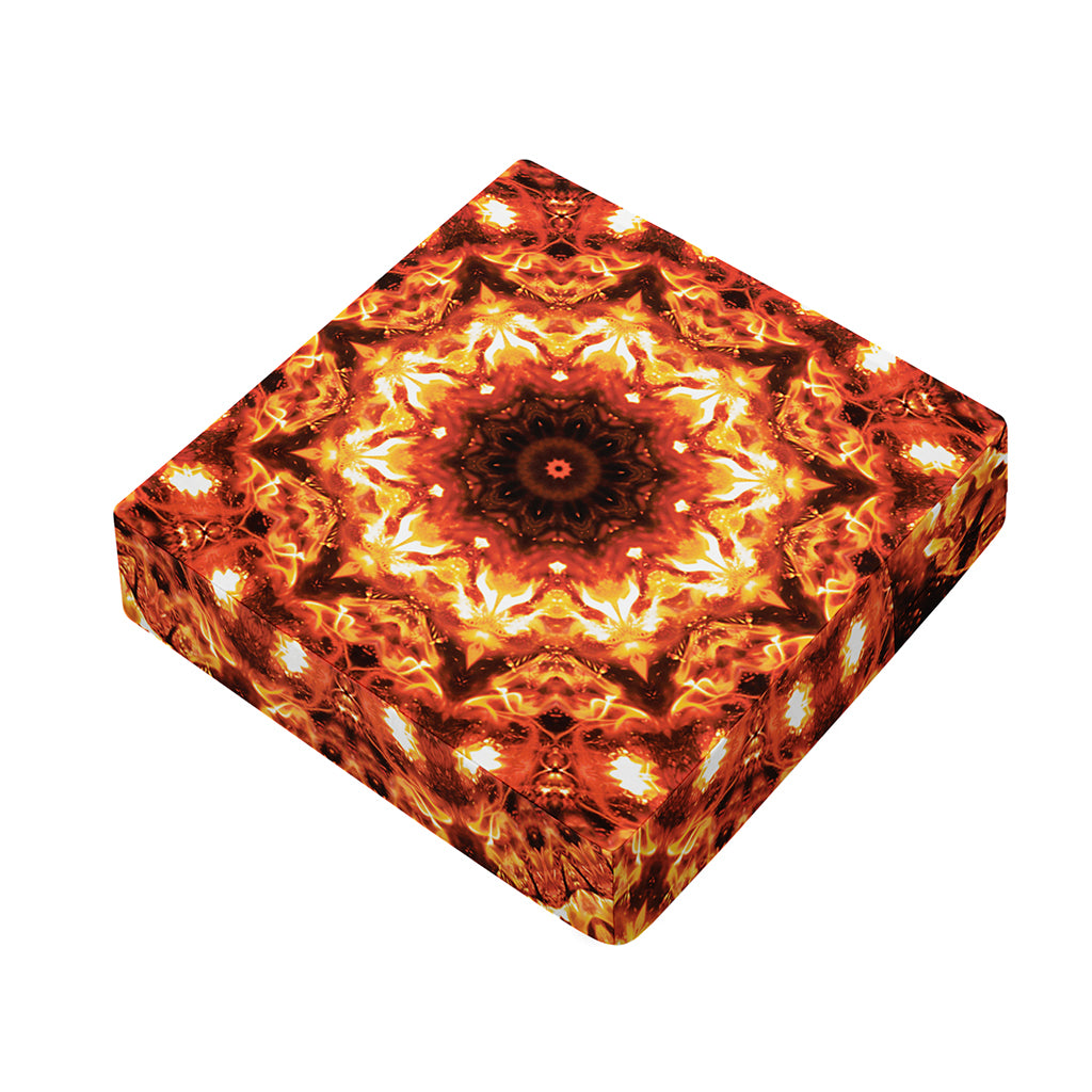 Orange Kaleidoscope Print Outdoor Seat Cushion Cover