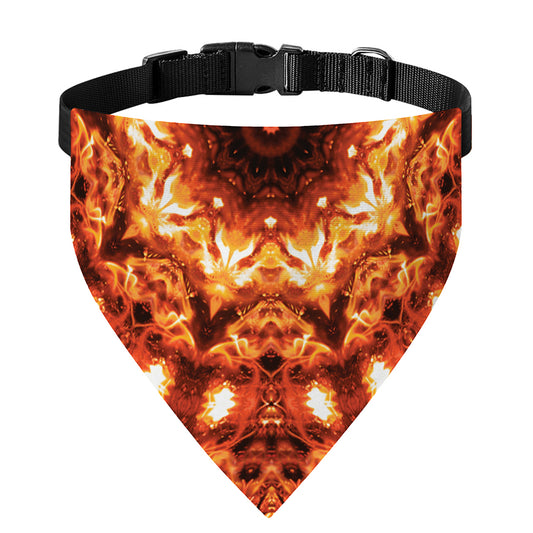 Orange Kaleidoscope Print Over The Collar Dog Bandana