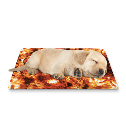Orange Kaleidoscope Print Pet Cooling Mat Cover