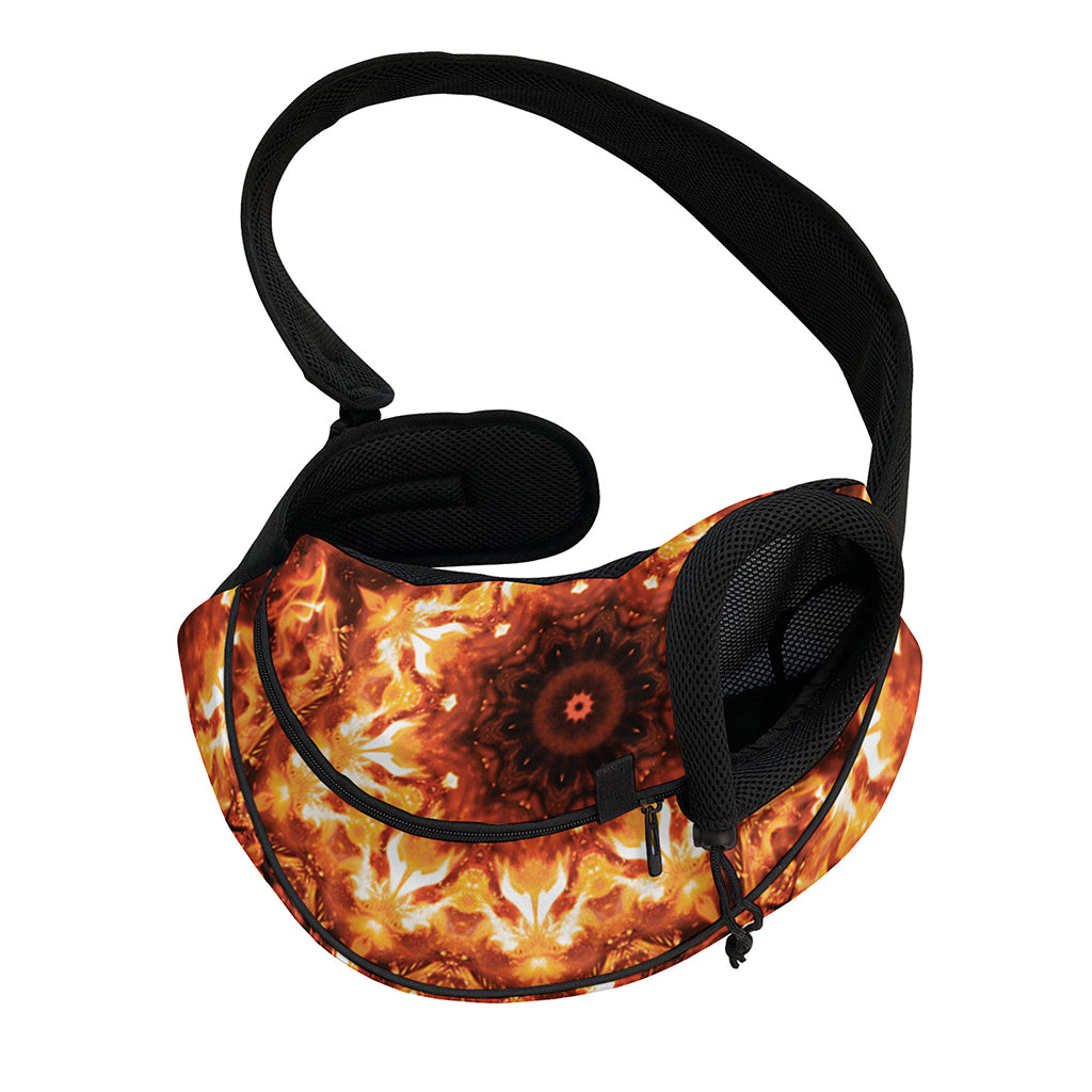 Orange Kaleidoscope Print Pet Sling Carrier