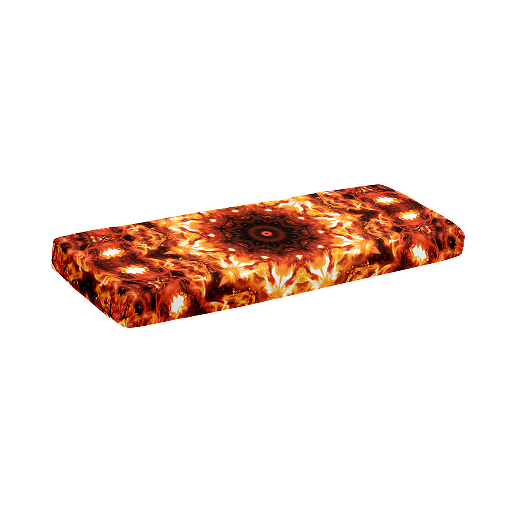 Orange Kaleidoscope Print Piano Keyboard Cover