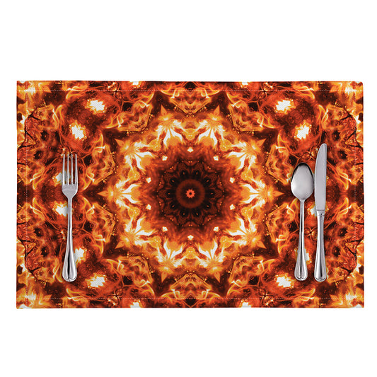 Orange Kaleidoscope Print Placemat