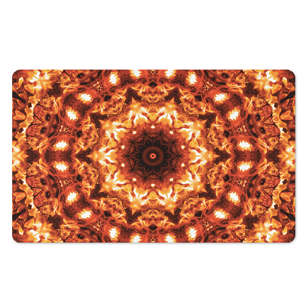 Orange Kaleidoscope Print Polyester Doormat