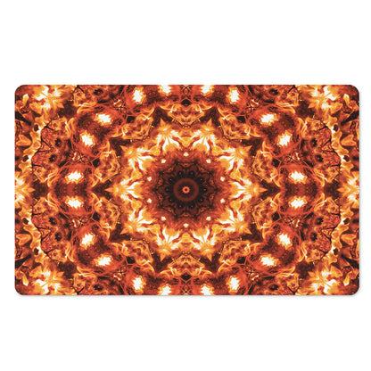 Orange Kaleidoscope Print Polyester Doormat