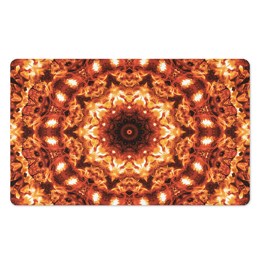 Orange Kaleidoscope Print Polyester Doormat