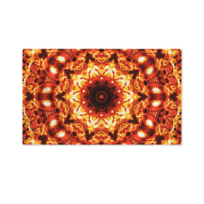 Orange Kaleidoscope Print Polyester Flag