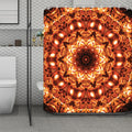 Orange Kaleidoscope Print Polyester Shower Curtain