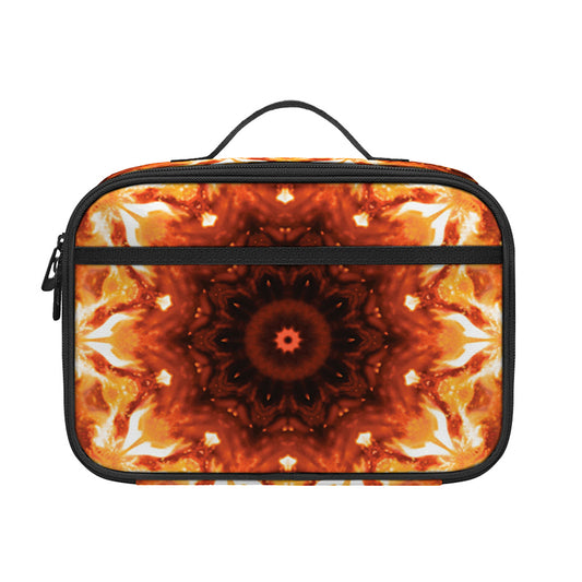 Orange Kaleidoscope Print Portable Lunch Bag