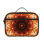 Orange Kaleidoscope Print Portable Lunch Bag