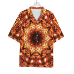 Orange Kaleidoscope Print Rayon Hawaiian Shirt