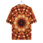 Orange Kaleidoscope Print Rayon Hawaiian Shirt