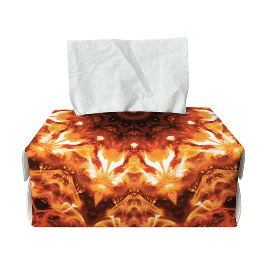 Orange Kaleidoscope Print Rectangle Tissue Box Cover